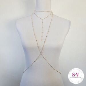 Gold Body Chain With Beaded Details